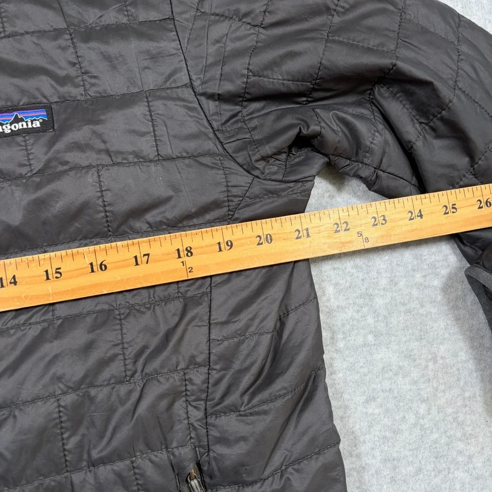 Patagonia Nano Puff Jacket Mens Medium Grey Quilted Full Zip Puffer Coat Worn